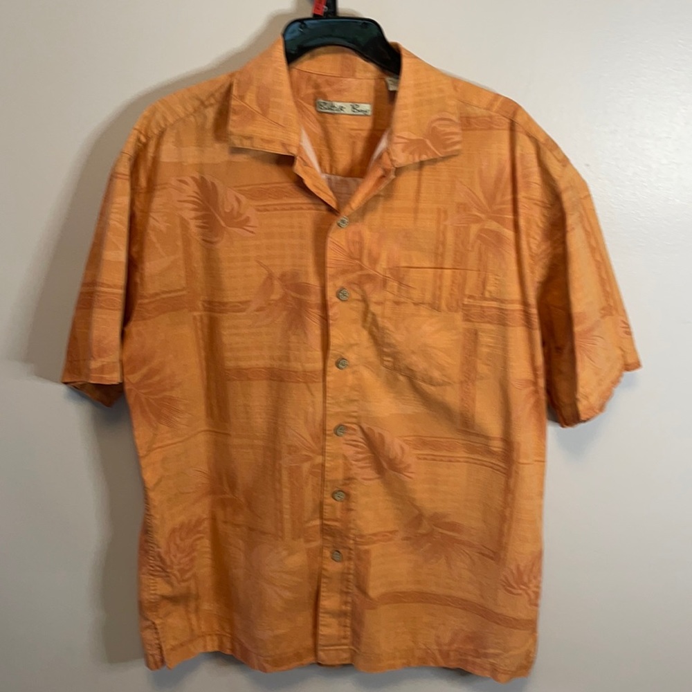 Batck Bay Men's Button Up Shirt Orange Beachy Style Medium